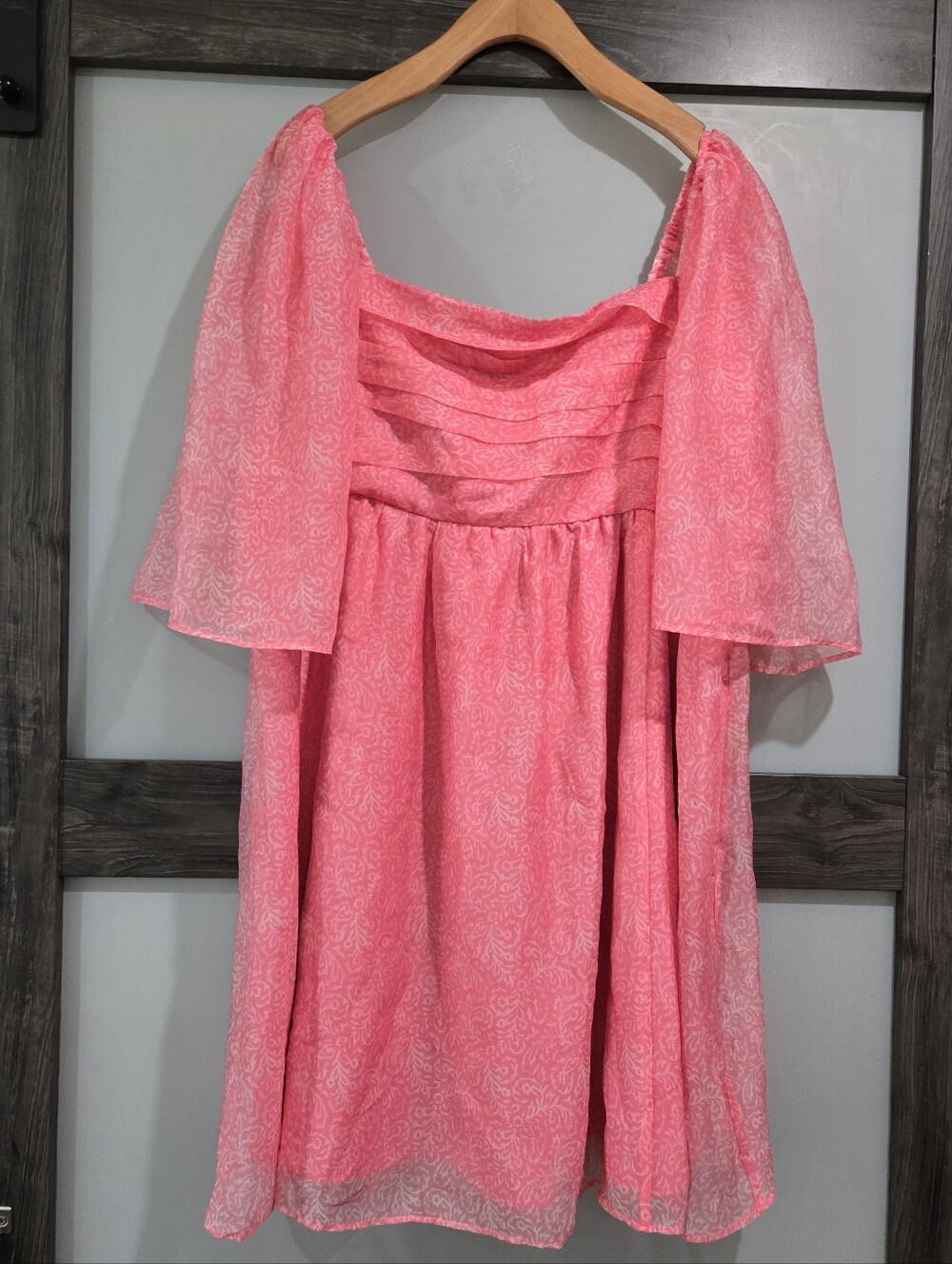 Abercrombie & Fitch Emerson Angel Flutter Sleeve Pink Mini Dress XXLT Tall